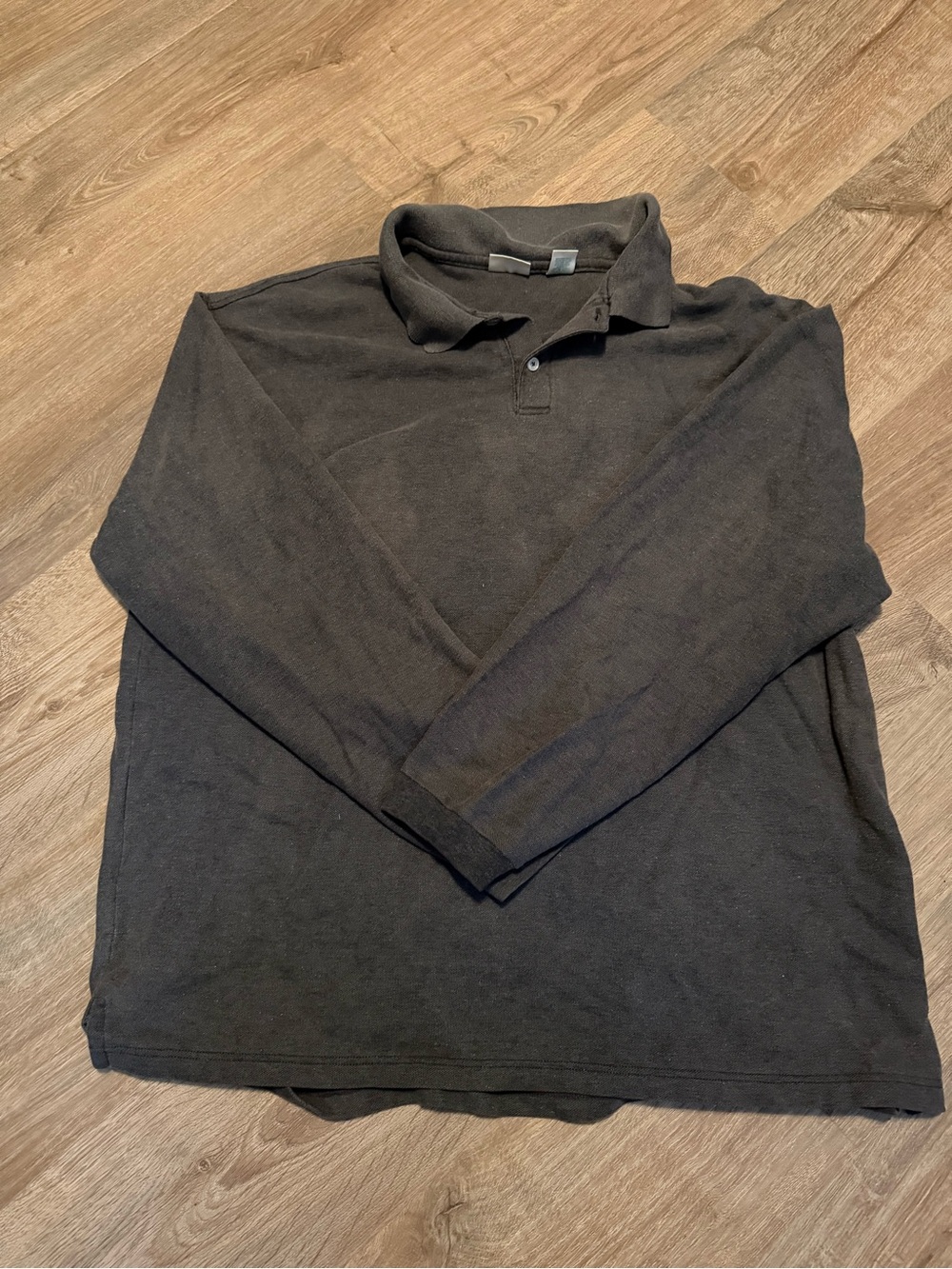 L.L. Bean Black Long-Sleeve Polo